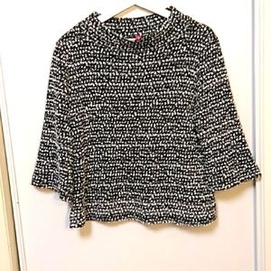 Blk wht  mock neck boucle sweater